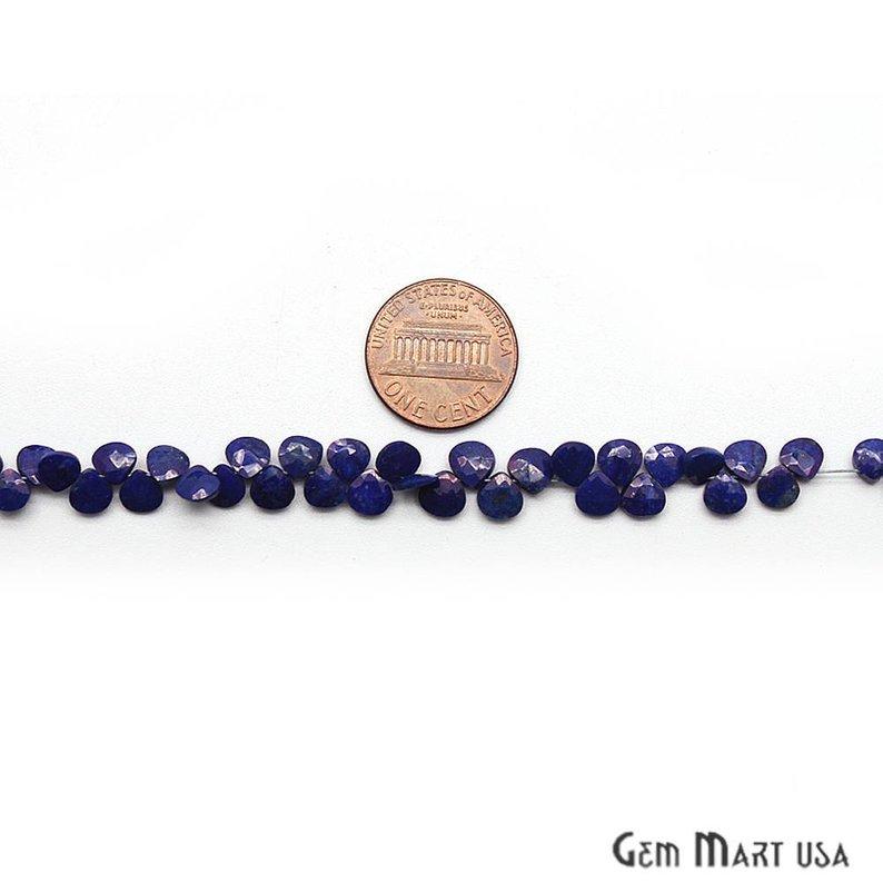 5pc Lot Lapis Tear Shape Faceted Gemstone 5mm Rondelle Beads - GemMartUSA