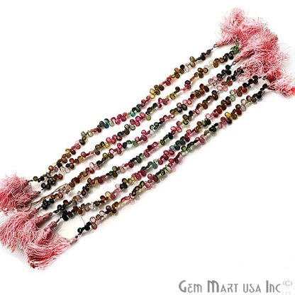 Multi Tourmaline Pear Shape 5x4mm Waist Beads, Rondelle Beads - GemMartUSA