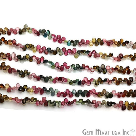 Multi Tourmaline Pear Shape 5x4mm Waist Beads, Rondelle Beads - GemMartUSA