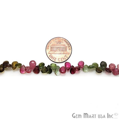 Multi Tourmaline Pear Shape 5x4mm Waist Beads, Rondelle Beads - GemMartUSA