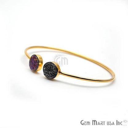 Adjustable Gold Plated Stacking Bangle Bracelet Women's Jewelry