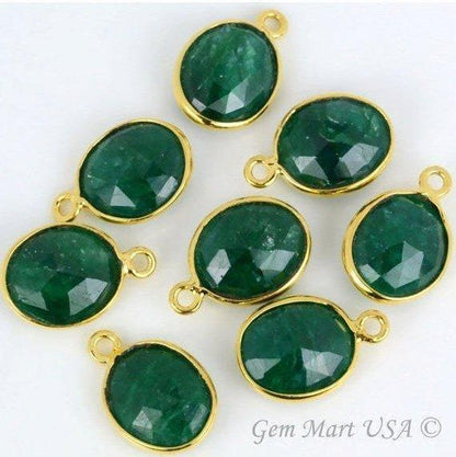 Oval 10x12mm Single Bail Gold Bezel Gemstone Connector