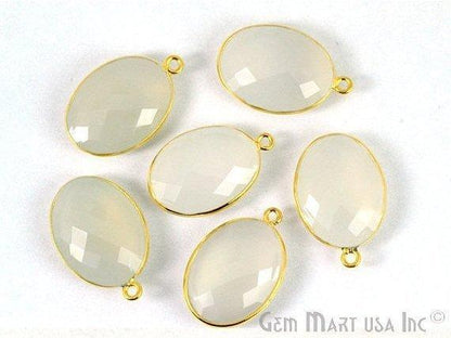 Oval 15x20mm Single Bail Gold Bezel Gemstone Connector