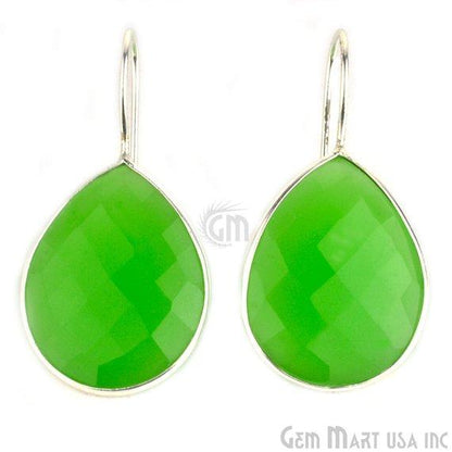 Pear Shape 21x26mm Silver Plated Gemstone Hook Earrings (Pick your Gemstone) (90011-1) - GemMartUSA