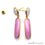 Rectangle & Round Shape 46x10mm Gold Plated Gemstone Dangle Stud Earring Choose Your Style (GDER-3) - GemMartUSA