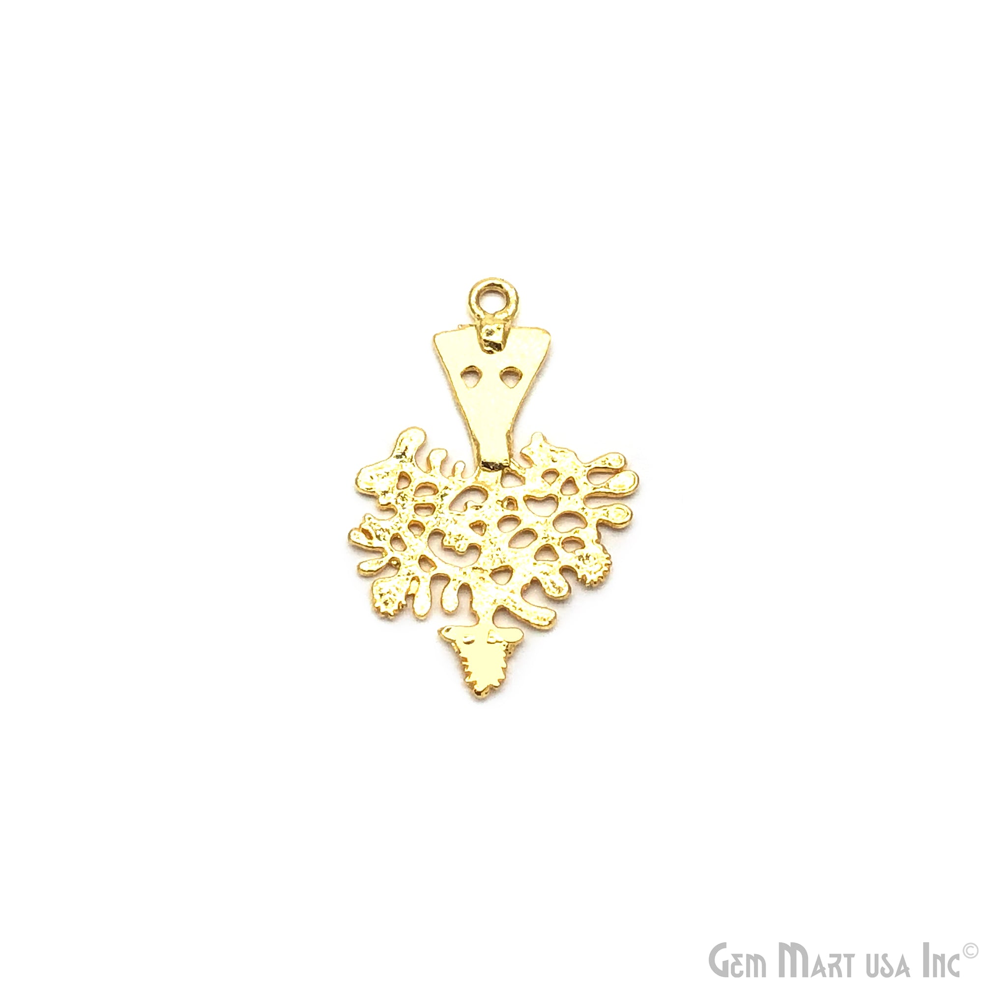 Tree Gold Plated Finding, Nature Jewelry Charms, Bracelet Charm, Pendant Necklace, Earring Charms, Gold Jewelry Finding, 32x21mm