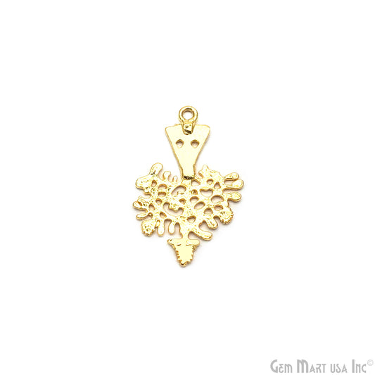 Tree Gold Plated Finding, Nature Jewelry Charms, Bracelet Charm, Pendant Necklace, Earring Charms, Gold Jewelry Finding, 32x21mm