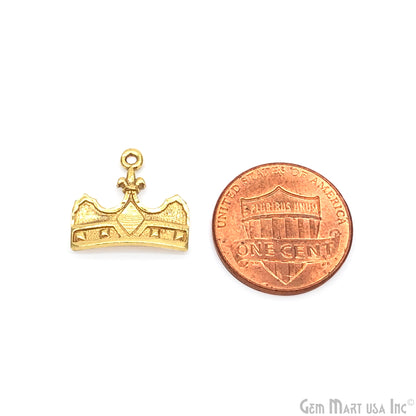 Crown Shape Charm, Gold Crown Finding, Finding Connector, Gold Jewelry Princess Charm, Jewelry Making Supplies