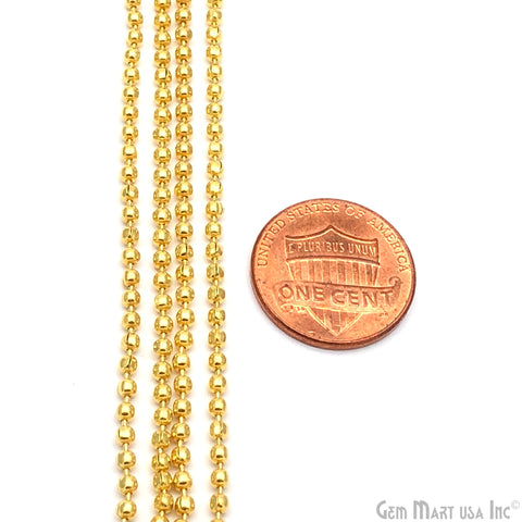 Dainty Gold Plated 3mm Finding Chain, Simple 24k Gold Plated Chain Necklace, DIY Jewelry Making Supplies