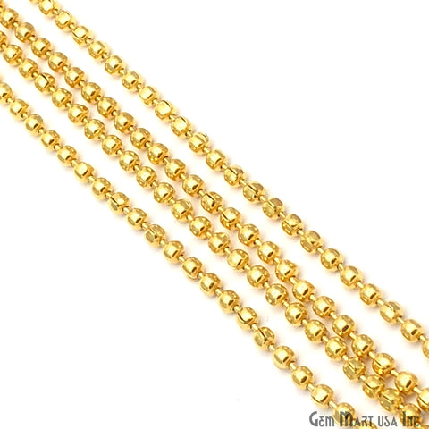 Dainty Gold Plated 3mm Finding Chain, Simple 24k Gold Plated Chain Necklace, DIY Jewelry Making Supplies