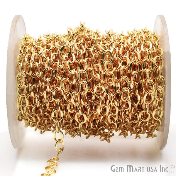 Dainty Gold Plated Wholesale DIY Jewelry Making Supplies Chains -  16.GP-30055 (5x2mm)
