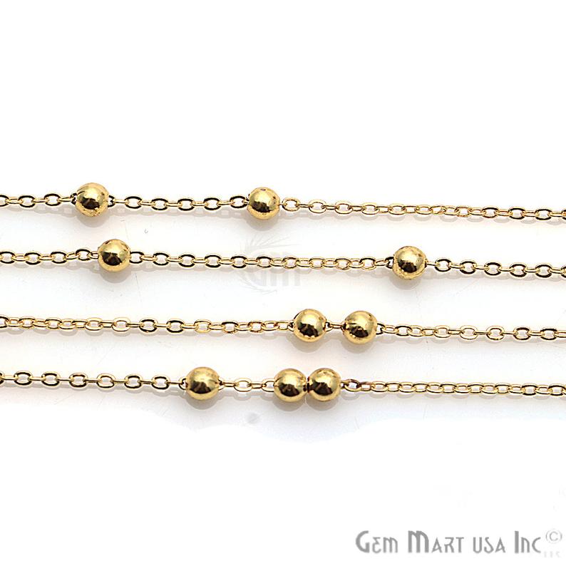 Finding Gold Plated Bead Necklace Station Rosary Chain - GemMartUSA