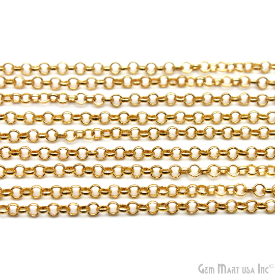 Gold Bubble Link Chain, 4mm Round Gold Plated Findings, Necklace Chain