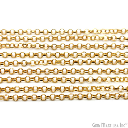 Gold Bubble Link Chain, 4mm Round Gold Plated Findings, Necklace Chain