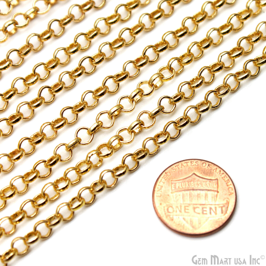 Gold Bubble Link Chain, 4mm Round Gold Plated Findings, Necklace Chain