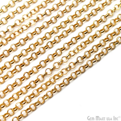 Gold Bubble Link Chain, 4mm Round Gold Plated Findings, Necklace Chain