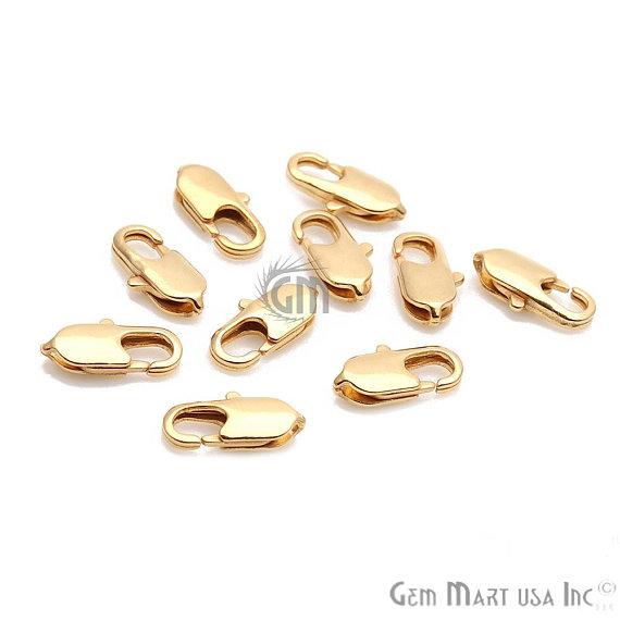 5pc Lot Lock Charm, Gold Plated Lock Charm, Necklace Lock Pendant, Gold Plated Pendant, Gold Jewelry Finding (GP-90010) - GemMartUSA