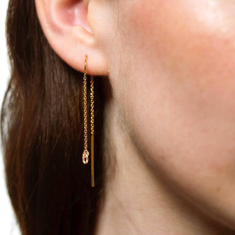 DIY Earring Threader Finding Gold Plated Earring - GemMartUSA