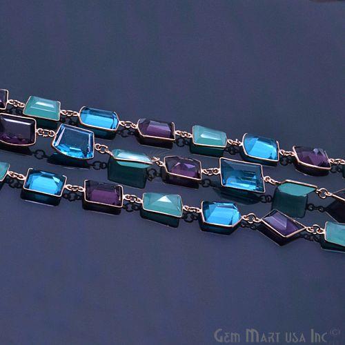 Amethyst With Blue Topaz 10-15mm Continuous Connector Chain (764259139631)