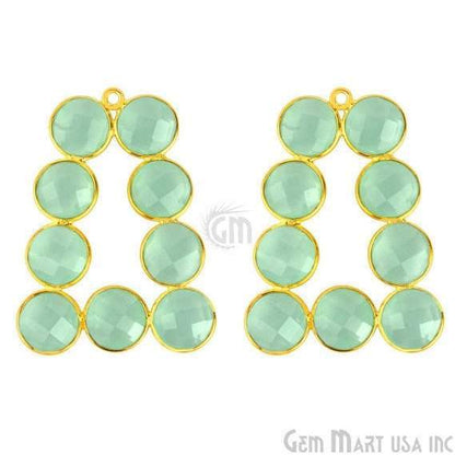 DIY 36x27mm Gold Plated Bezel Gemstone Jewelry For Earring 1PC