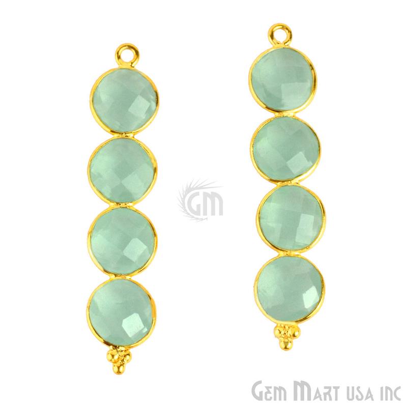 Gemstone Bezel Component Gold Plated 42x9mm (1pc) (Pick Your Gemstone) - GemMartUSA