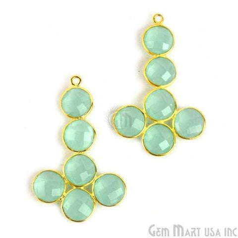 Rose Chalcedony Gold Plated 39x24mm Gemstone Bezel Component