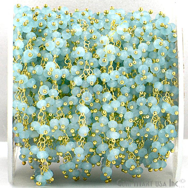 Aqua Chalcedony Gold Plated...