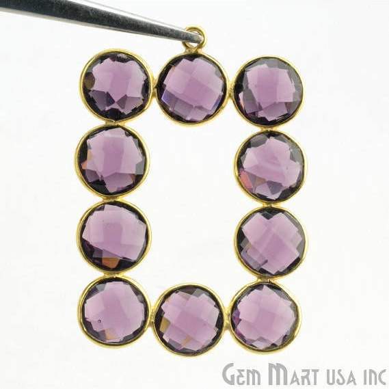 DIY 39x27mm 22k Gold Plated Bezel Gemstone Component 1pc