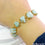 Natural Rough Gemstone In Gold Plated Prong Setting Toggle Clasp Bracelet 7 Inch