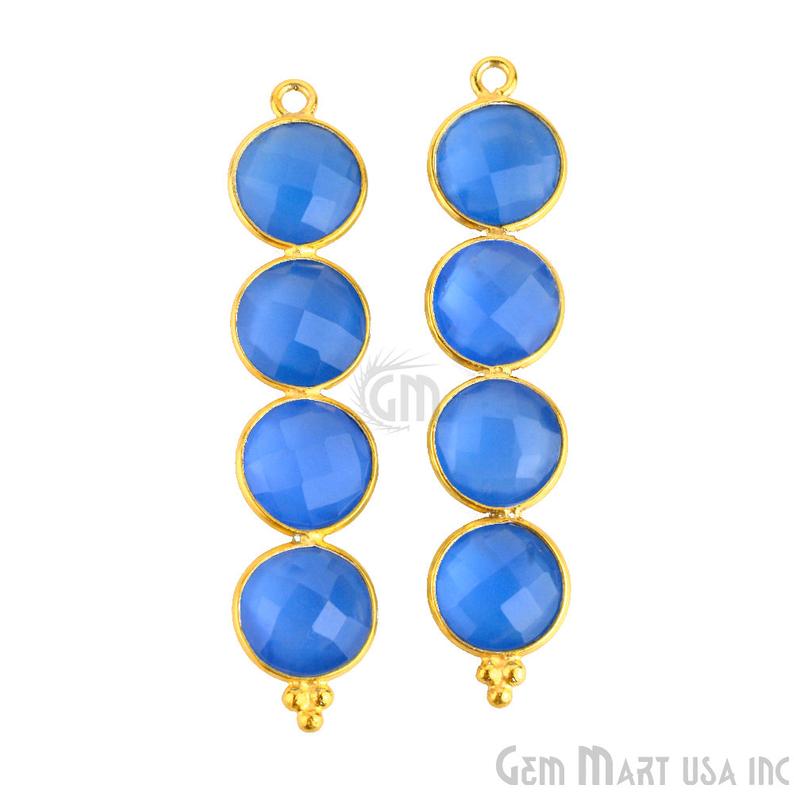 Gemstone Bezel Component Gold Plated 42x9mm (1pc) (Pick Your Gemstone) - GemMartUSA