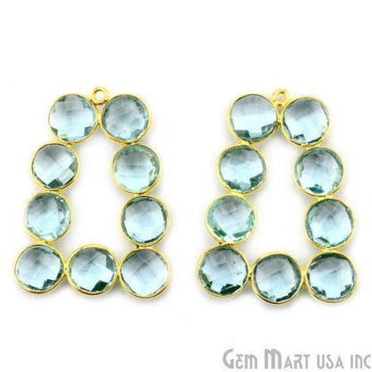 DIY 36x27mm Gold Plated Bezel Gemstone Jewelry For Earring 1PC