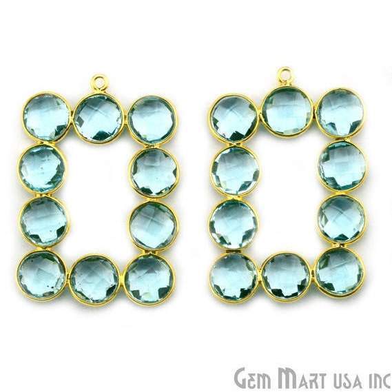 DIY 39x27mm 22k Gold Plated Bezel Gemstone Component 1pc