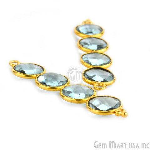 Gemstone Bezel Component Gold Plated 42x9mm (1pc) (Pick Your Gemstone) - GemMartUSA