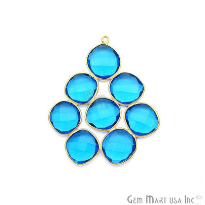 Gemstone 48x42mm Gold Plated Bezel Chandelier Finding Component (1pc) (Pick Stone) - GemMartUSA