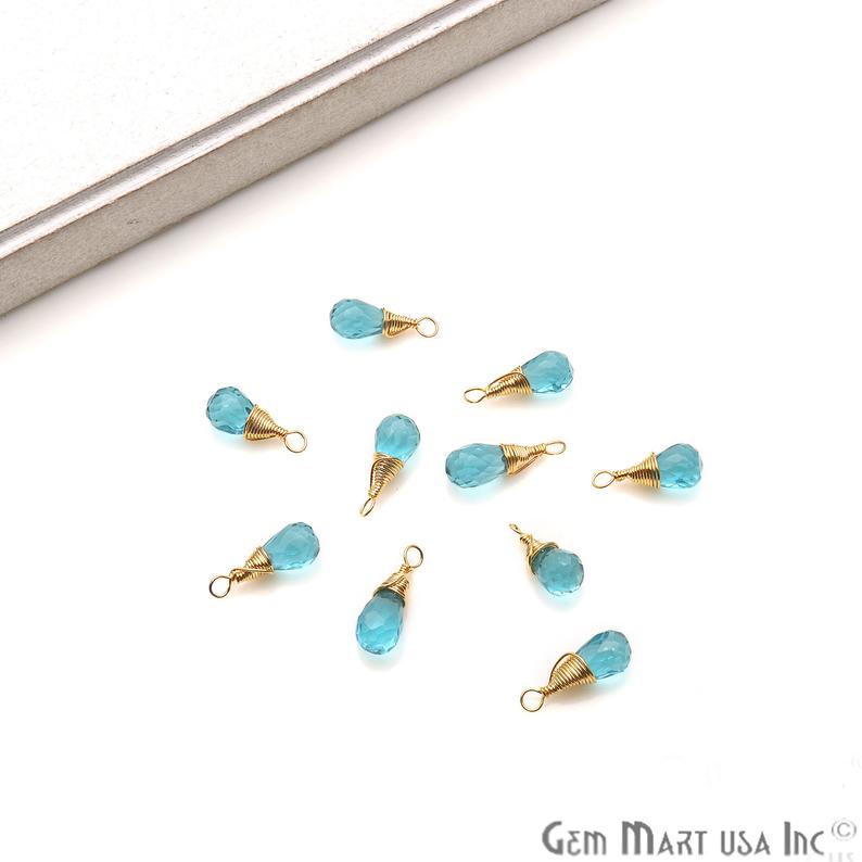 Wire Wrapped Drop Shape 16x6mm Single Bail Gemstone Connector (Pick Stone) - GemMartUSA