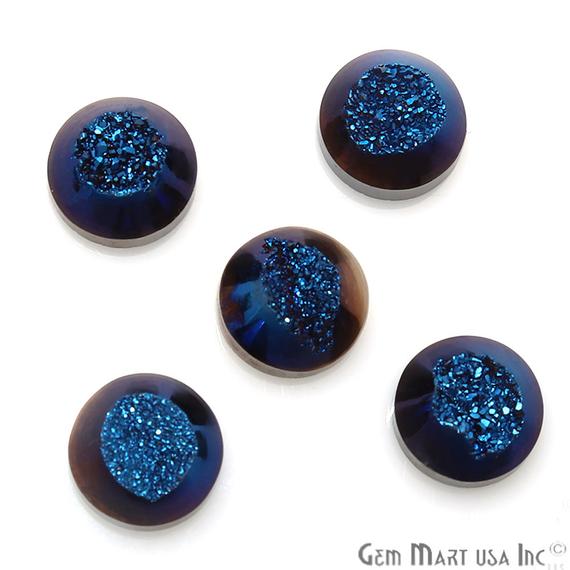 Window Druzy Cabochon 8mm Round Shape Cave Druzy (Pick Your Color) - GemMartUSA