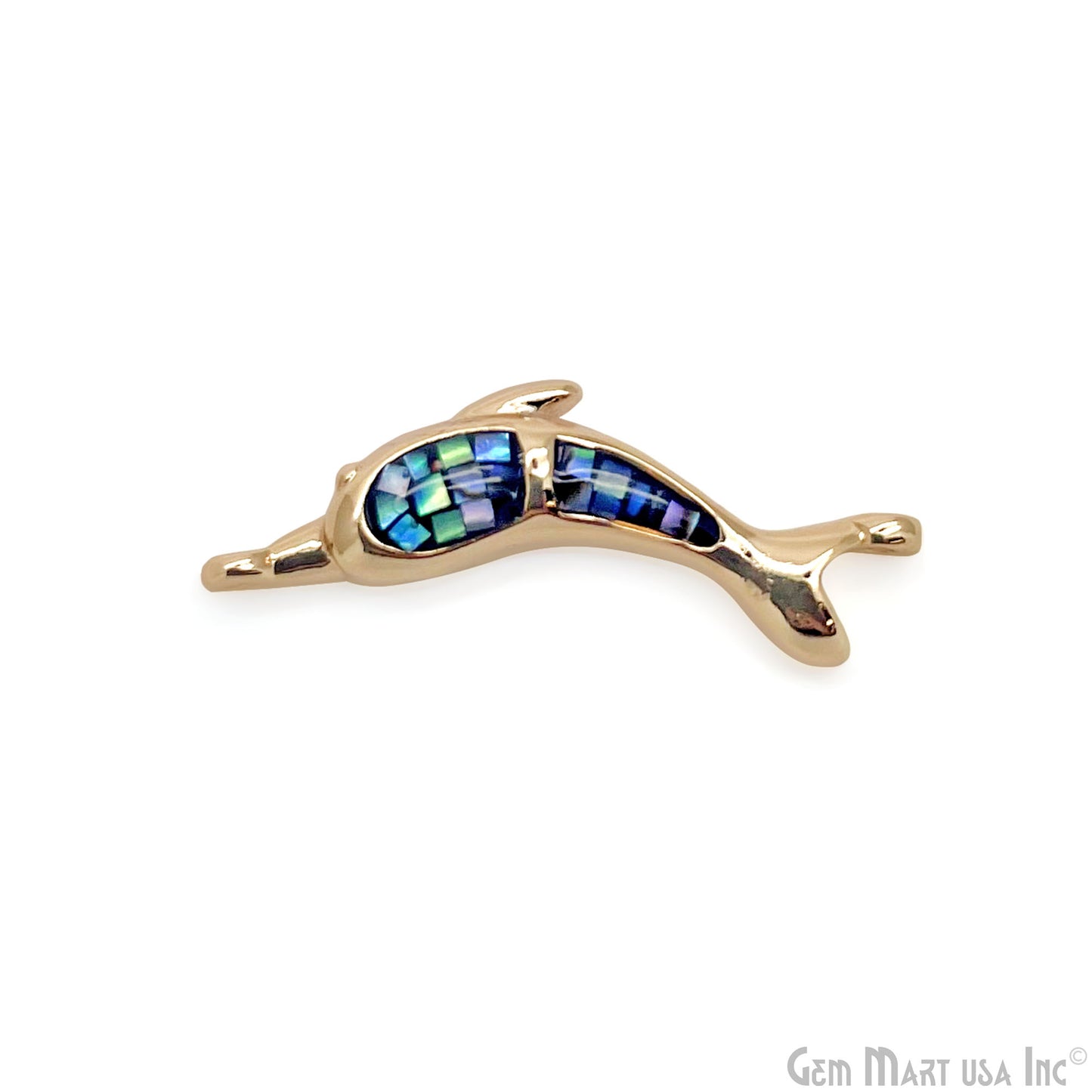 Shell Dolphin Fish Charm Pendant 24x8mm Single Bail Bracelet Charm