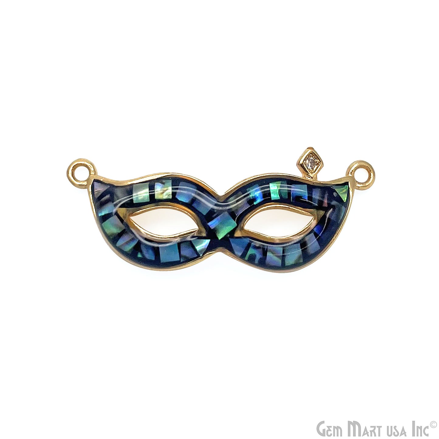 Masquerade Mask Charm Pendant, 28x10mm Mardi Gras Mask Charm