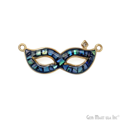 Masquerade Mask Charm Pendant, 28x10mm Mardi Gras Mask Charm