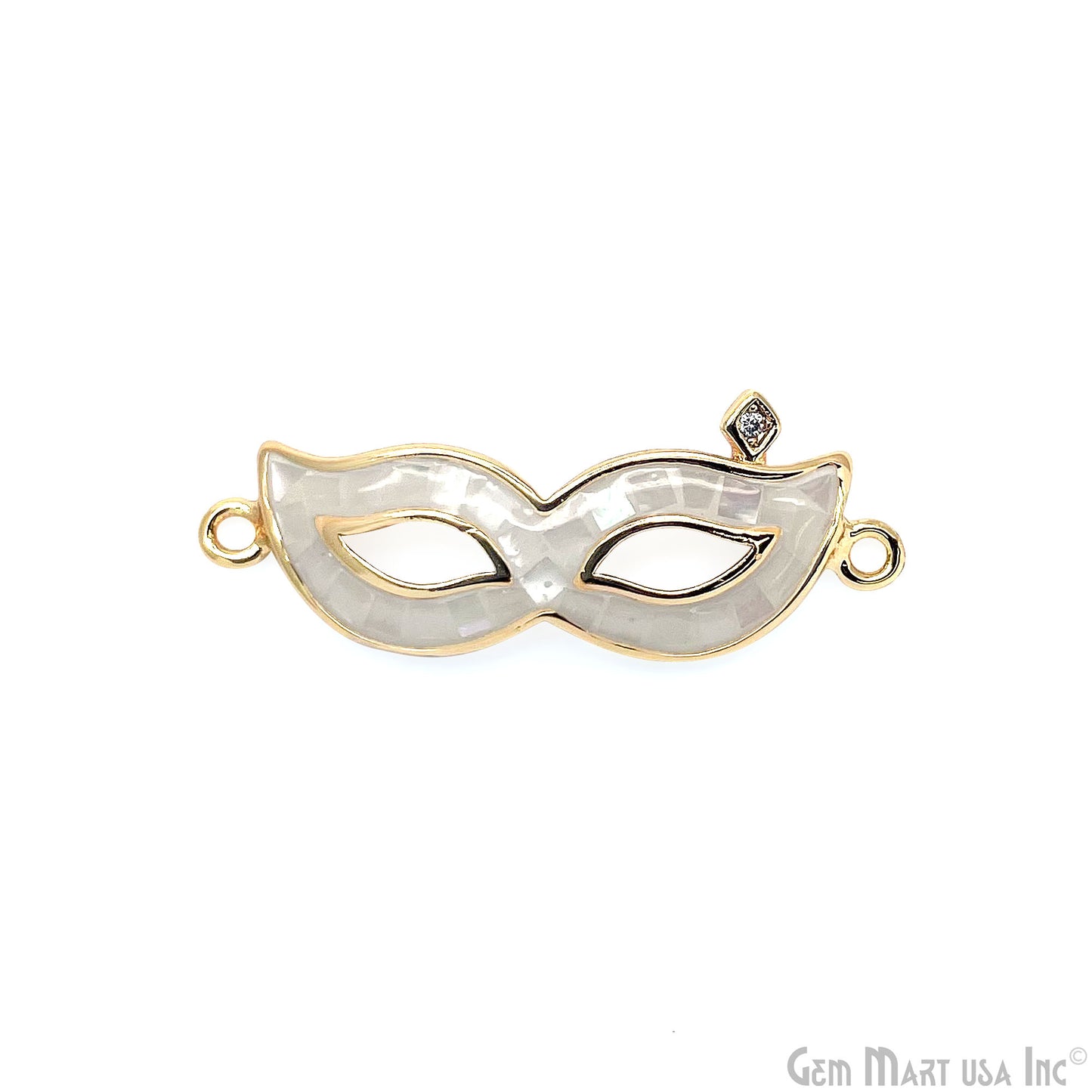 Masquerade Mask Charm Pendant, 28x10mm Mardi Gras Mask Charm