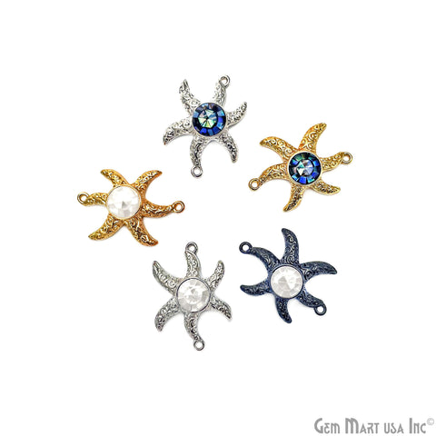 Starfish Charm Finding, 25mm Star Pendant, Bracelet Charm
