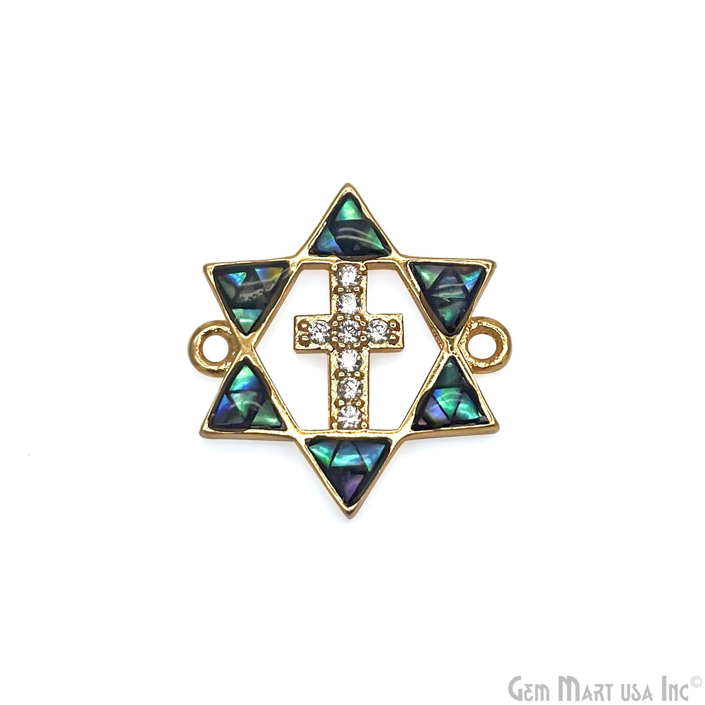 Cross Star of David Pendant Cubic Zircon 20mm Charm Pendant