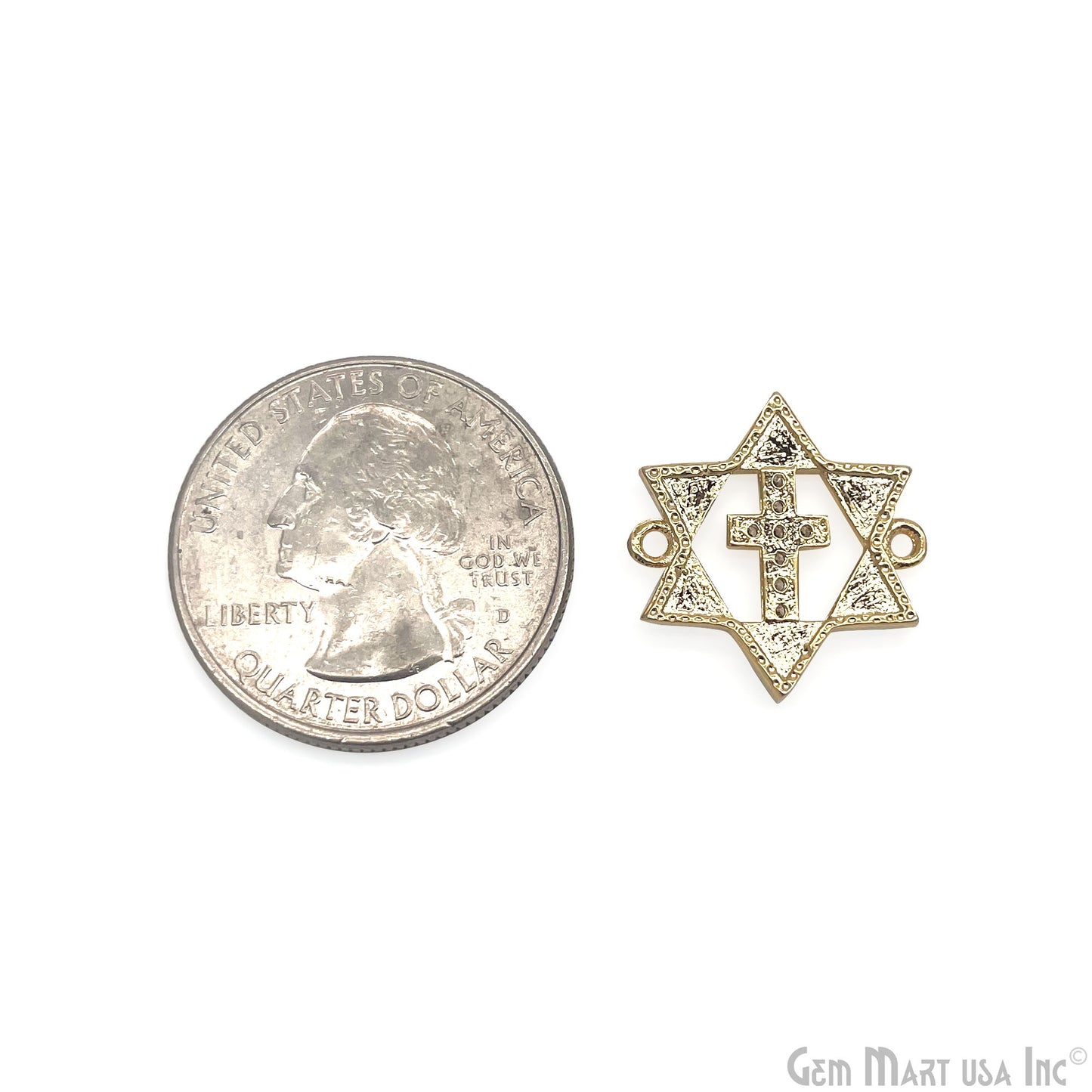 Cross Star of David Pendant Cubic Zircon 20mm Charm Pendant