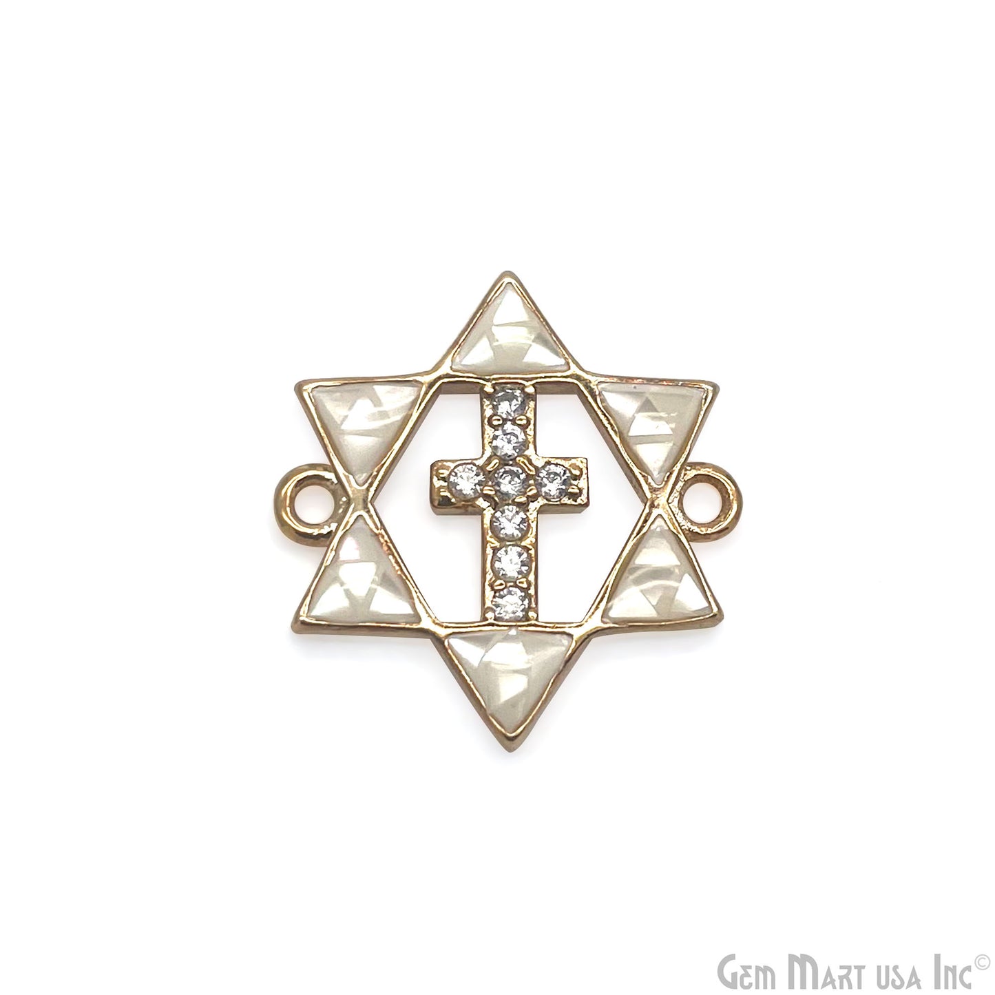 Cross Star of David Pendant Cubic Zircon 20mm Charm Pendant