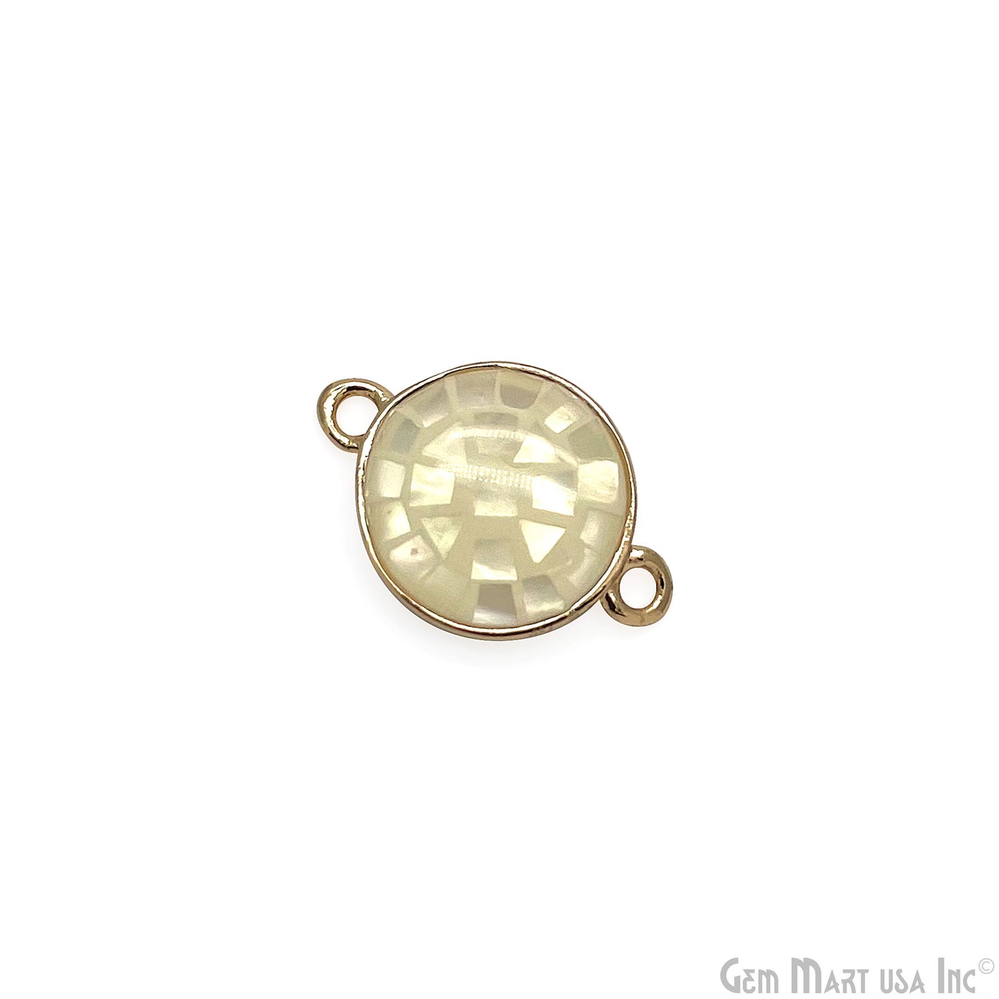 Shell Round Shape 10mm Double Bail Connector Charm