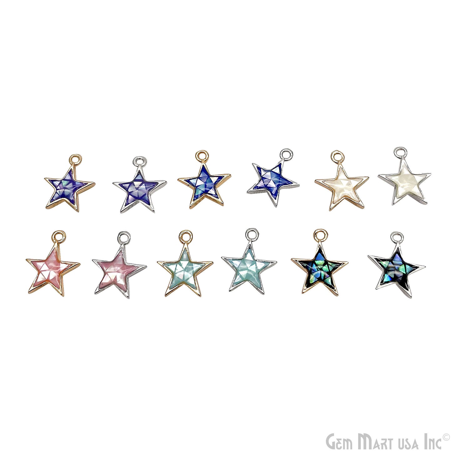 Shell Star Shape 12mm Single Bail Connector Charm