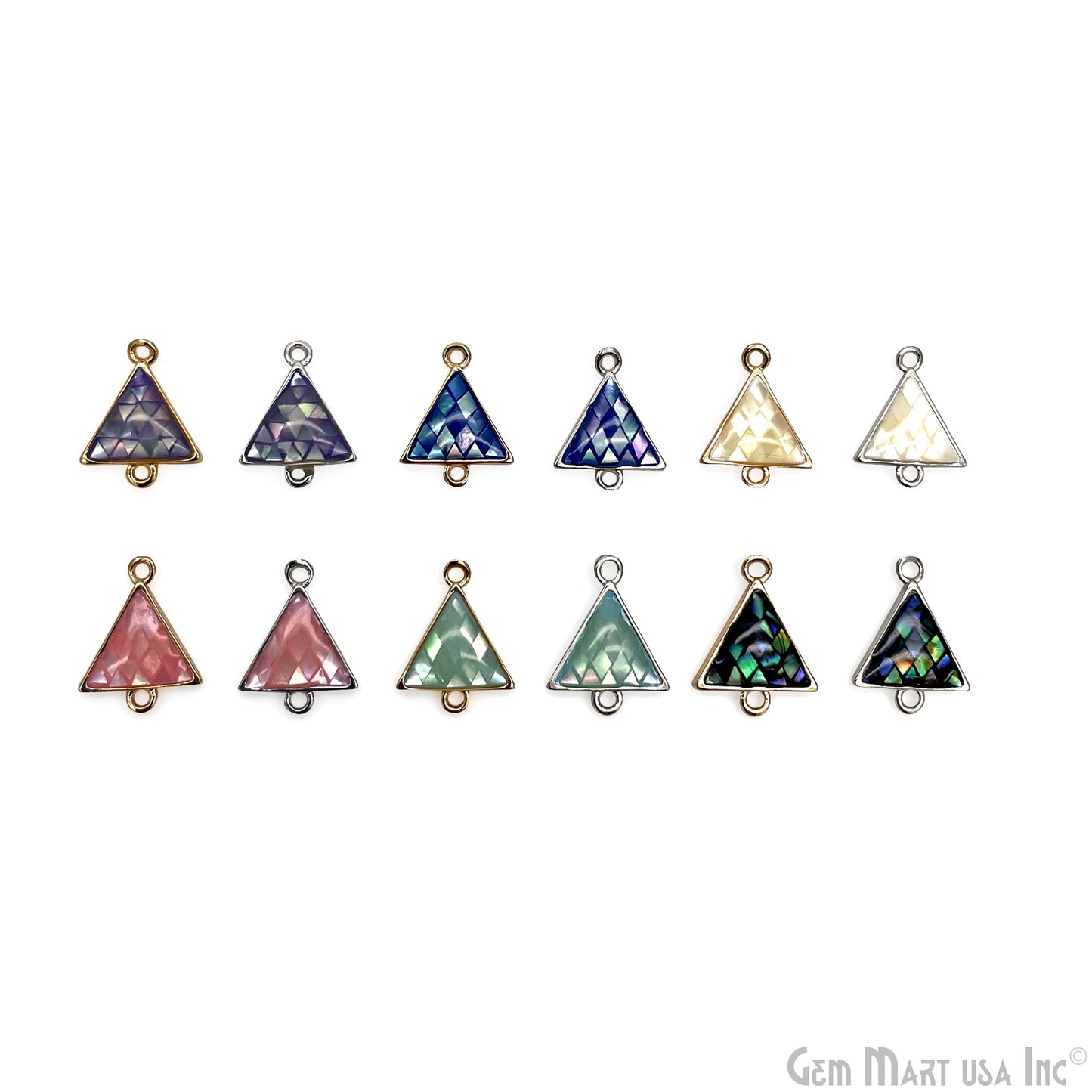 Shell Triangle Shape 15x11mm Double Bail Connector