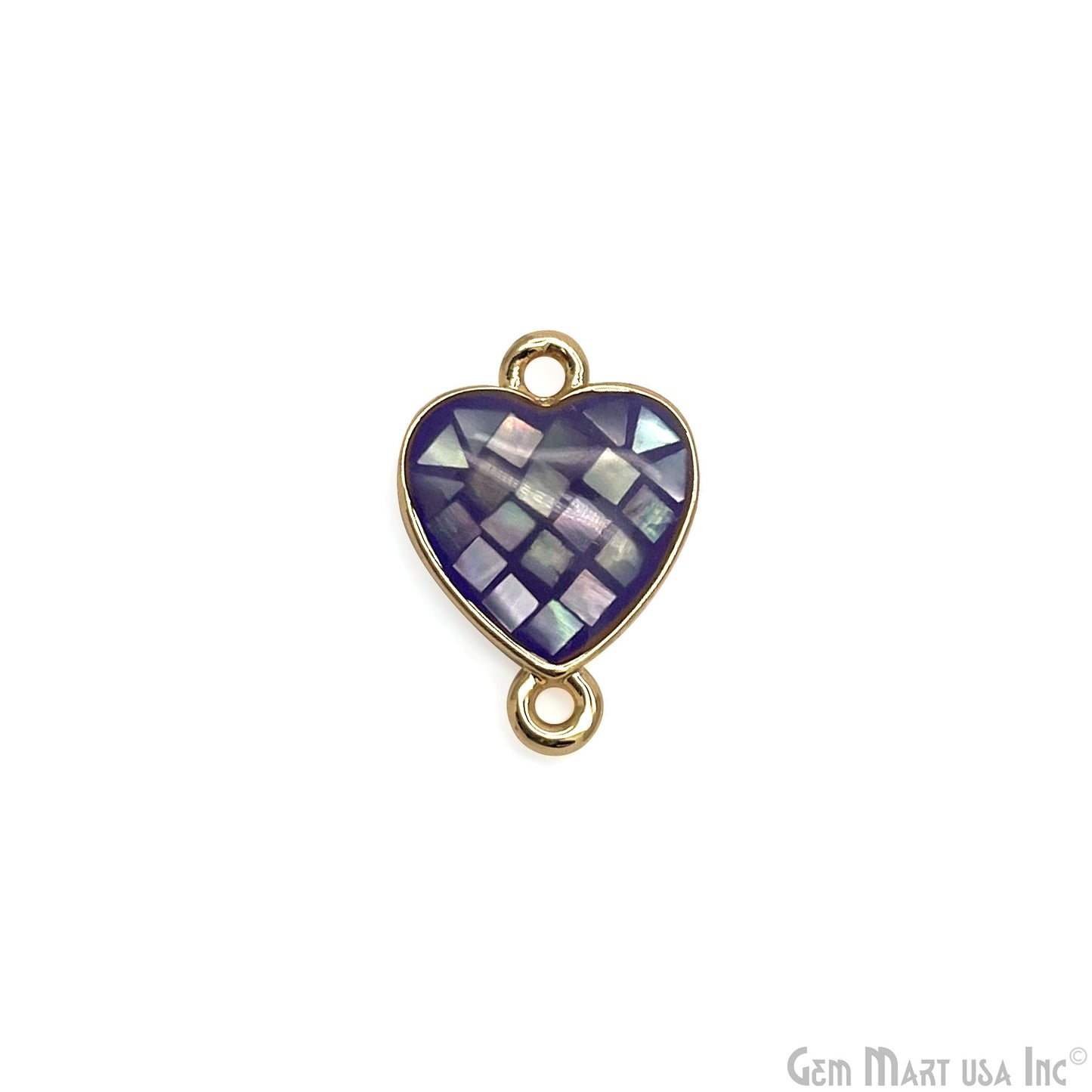 Shell Charm Heart 14x10mm Double Bail Bracelet Charm Pendant