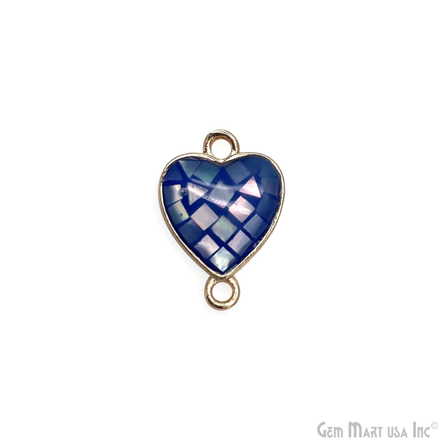 Shell Charm Heart 14x10mm Double Bail Bracelet Charm Pendant