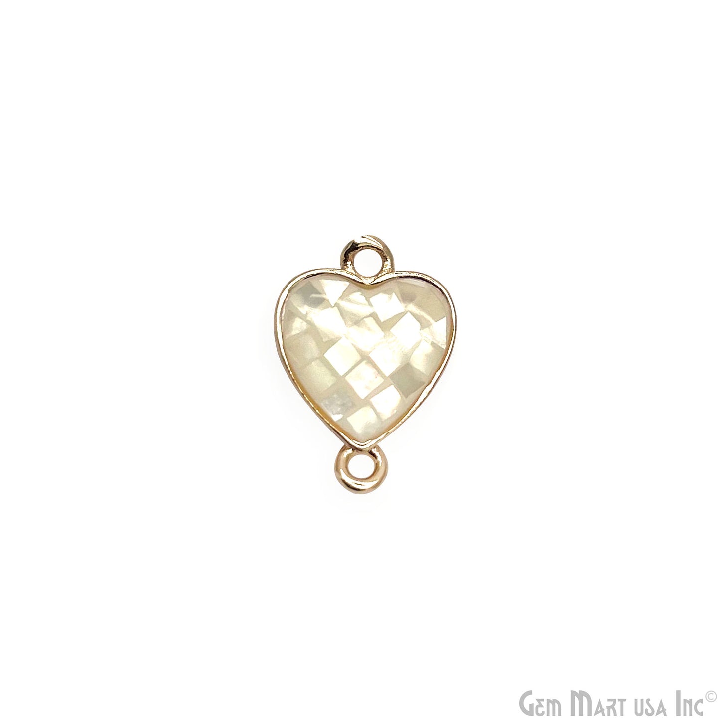 Shell Charm Heart 14x10mm Double Bail Bracelet Charm Pendant